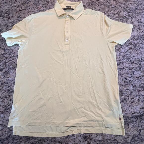 Polo Golf Ralph Lauren Men's Large Stretch Lisle Short Sleeve Shirt Yellow - Picture 2 of 7